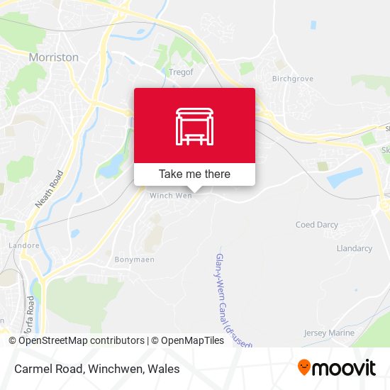 Carmel Road, Winchwen map