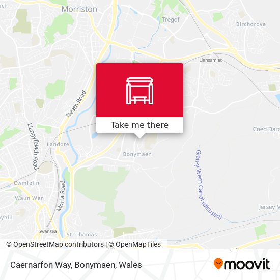Caernarfon Way, Bonymaen map
