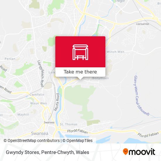 Gwyndy Stores, Pentre-Chwyth map