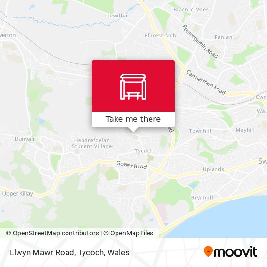 Llwyn Mawr Road, Tycoch map