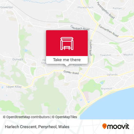 Harlech Crescent, Penyrheol map