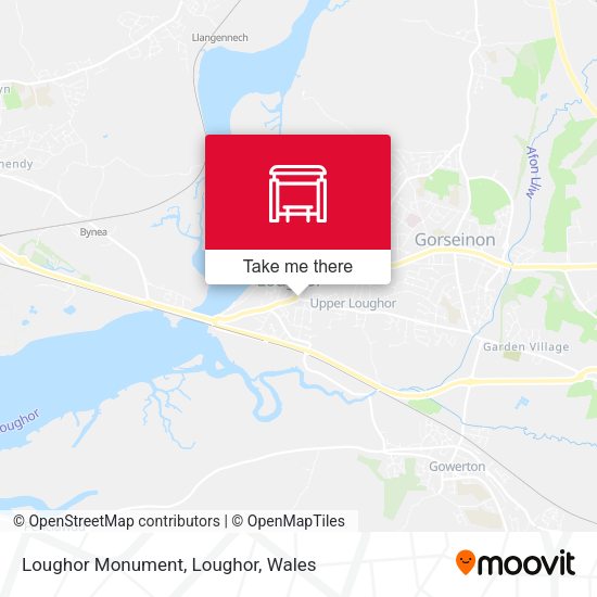 Loughor Monument, Loughor map