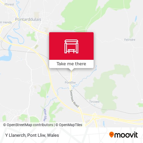 Y Llanerch, Pont Lliw map