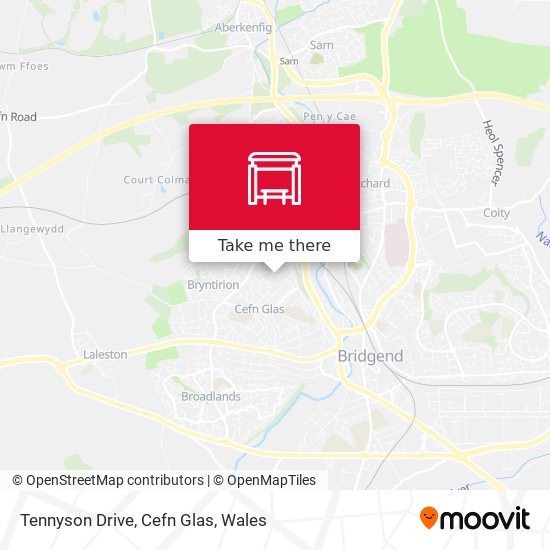 Tennyson Drive, Cefn Glas map