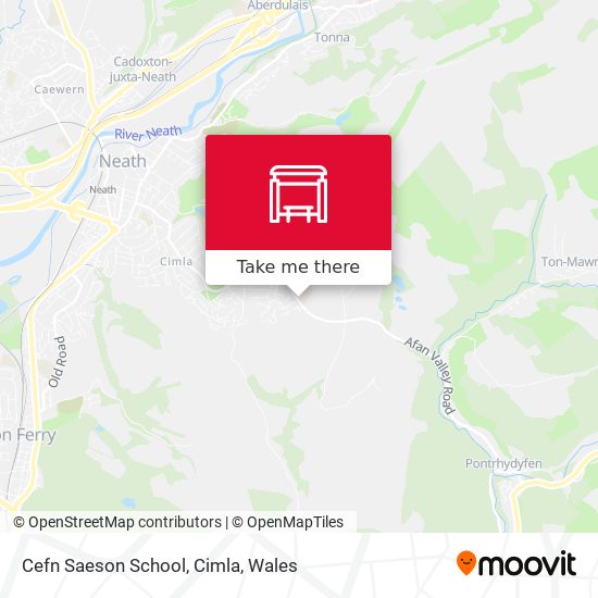 Cefn Saeson School, Cimla map