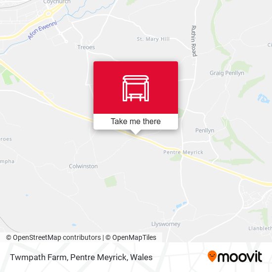Twmpath Farm, Pentre Meyrick map