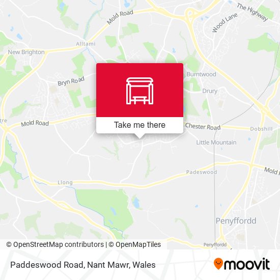 Paddeswood Road, Nant Mawr map