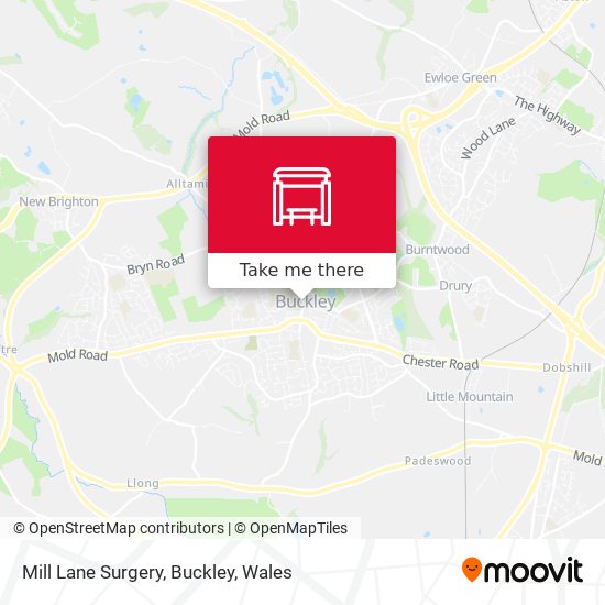 Mill Lane Surgery, Buckley map