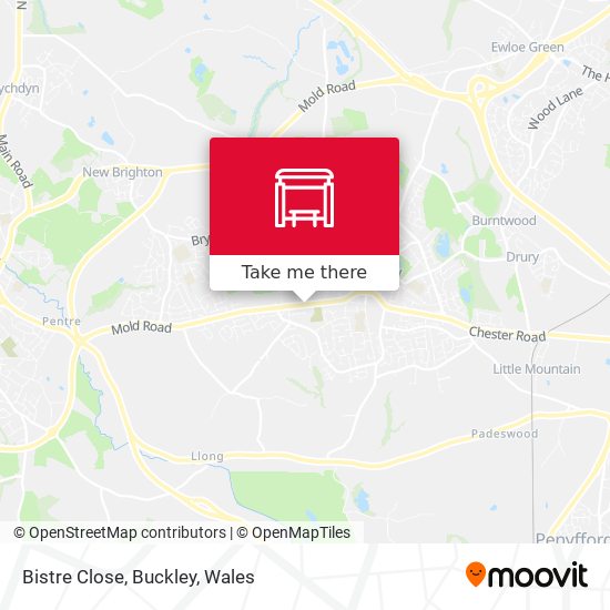 Bistre Close, Buckley map