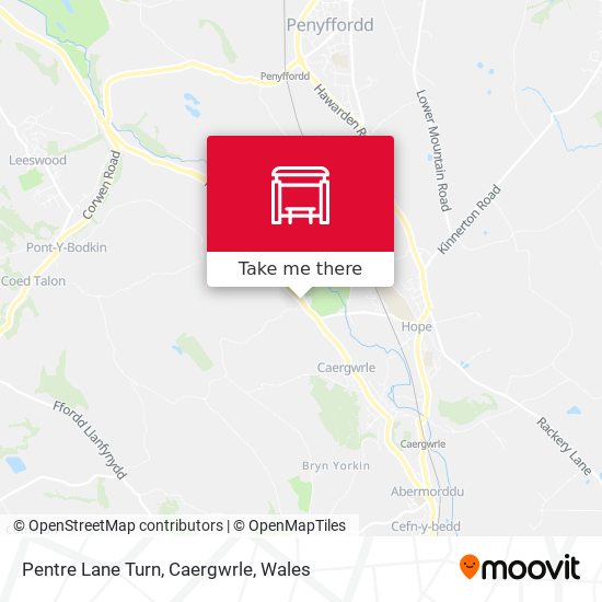 Pentre Lane Turn, Caergwrle map