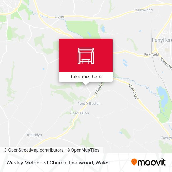 Wesley Methodist Church, Leeswood map