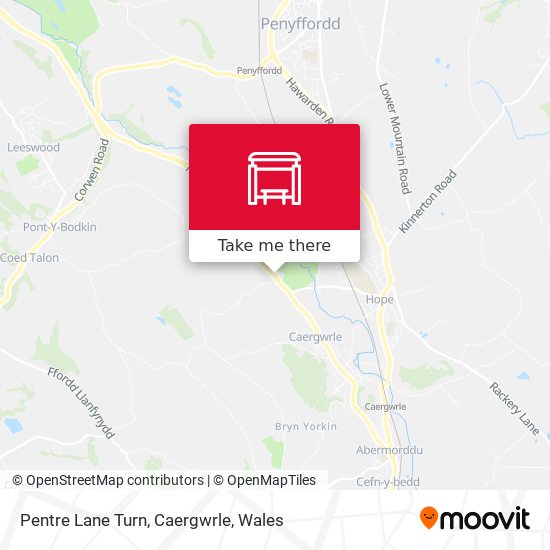 Pentre Lane Turn, Caergwrle map