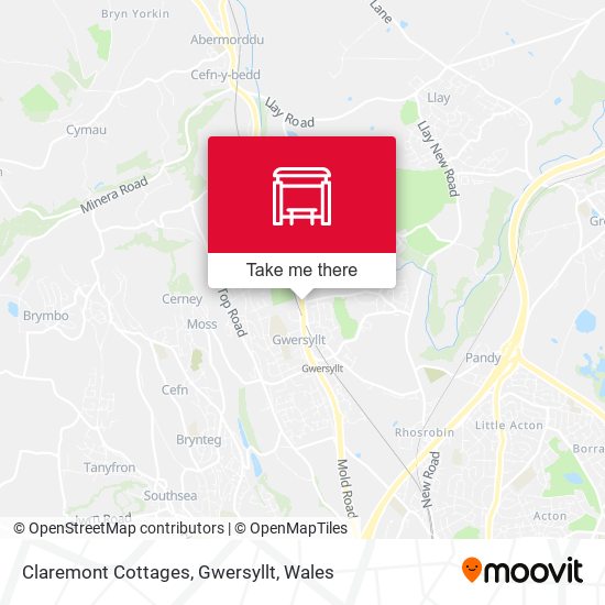 Claremont Cottages, Gwersyllt map