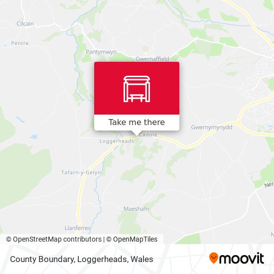 County Boundary, Loggerheads map