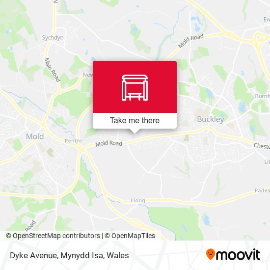 Dyke Avenue, Mynydd Isa map