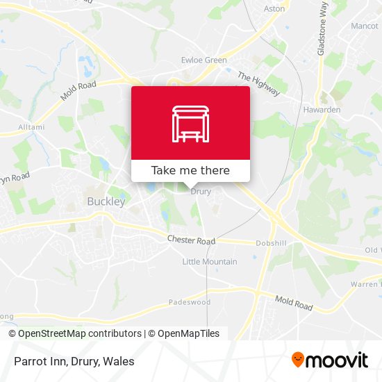 Parrot Inn, Drury map