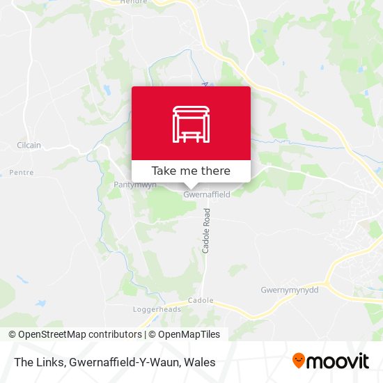 The Links, Gwernaffield-Y-Waun map