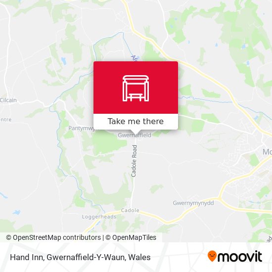 Hand Inn, Gwernaffield-Y-Waun map