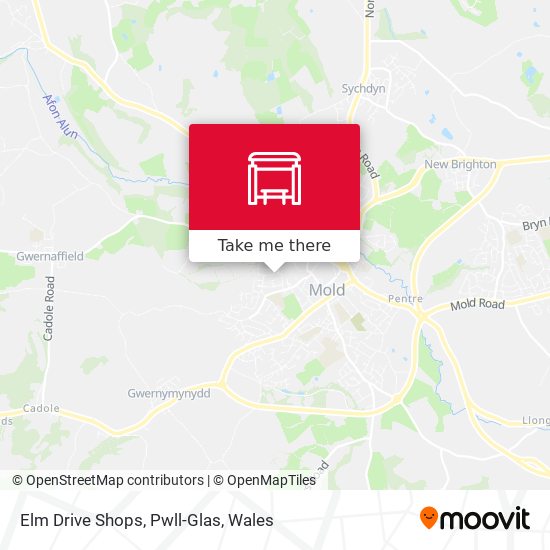 Elm Drive Shops, Pwll-Glas map