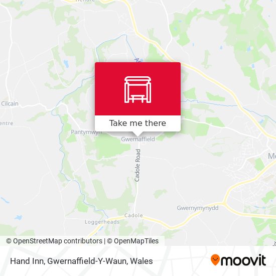 Hand Inn, Gwernaffield-Y-Waun map