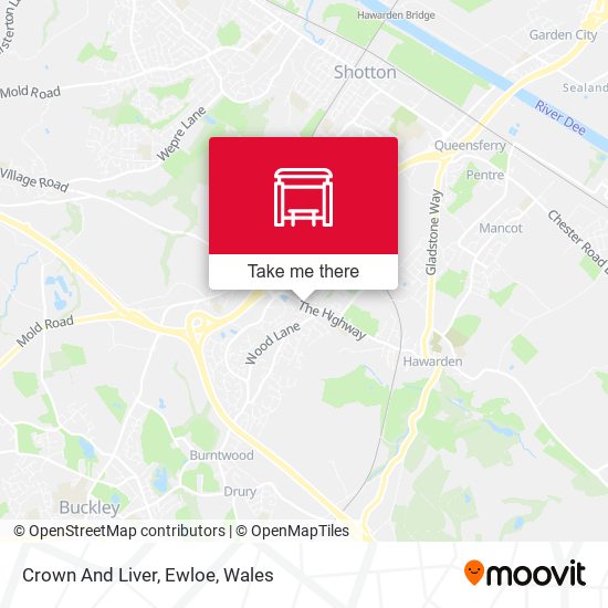 Crown And Liver, Ewloe map