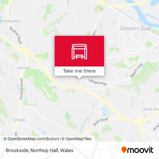 Brookside, Northop Hall map