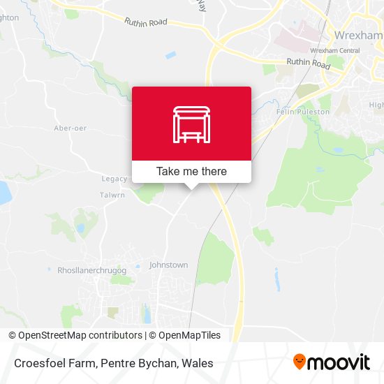 Croesfoel Farm, Pentre Bychan map