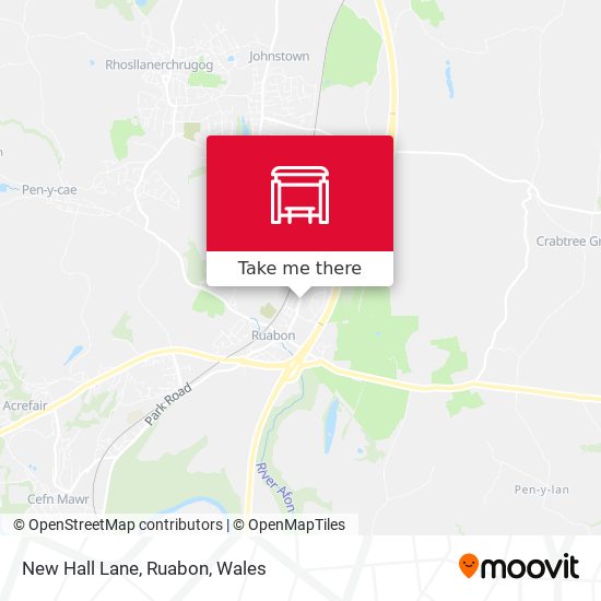 New Hall Lane, Ruabon map