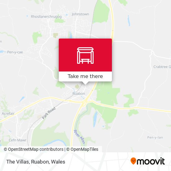 The Villas, Ruabon map