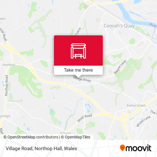 Village Road, Northop Hall map