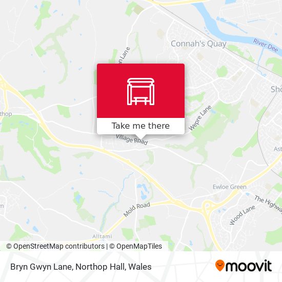 Bryn Gwyn Lane, Northop Hall map