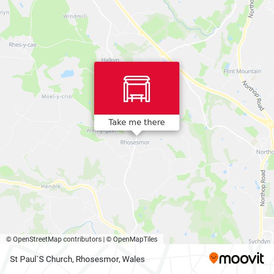 St Paul`S Church, Rhosesmor map