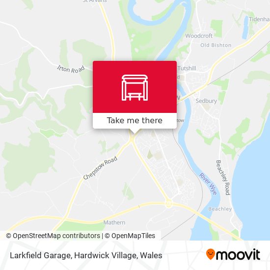 Larkfield Garage, Hardwick Village map