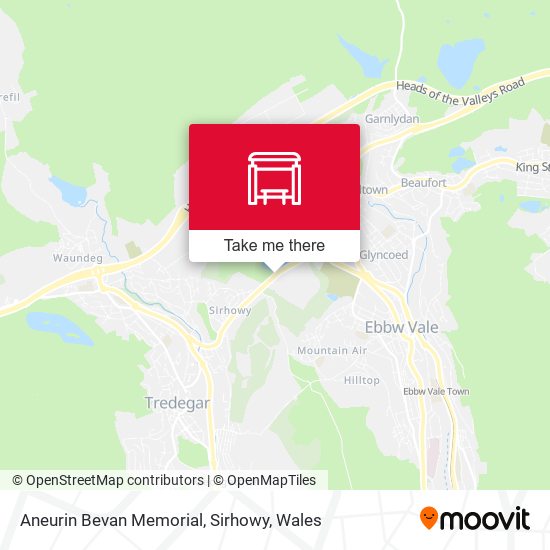 Aneurin Bevan Memorial, Sirhowy map