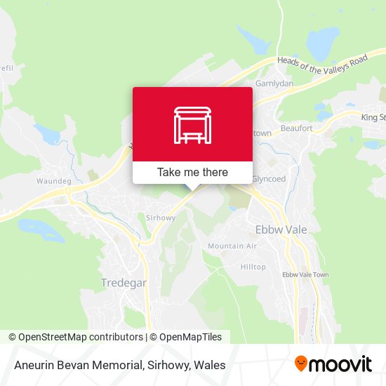 Aneurin Bevan Memorial, Sirhowy map