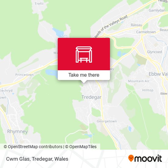 Cwm Glas, Tredegar map