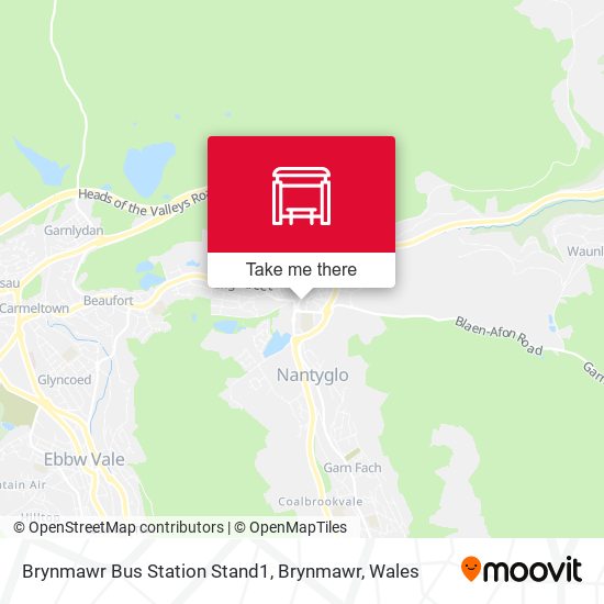Brynmawr Bus Station Stand1, Brynmawr map