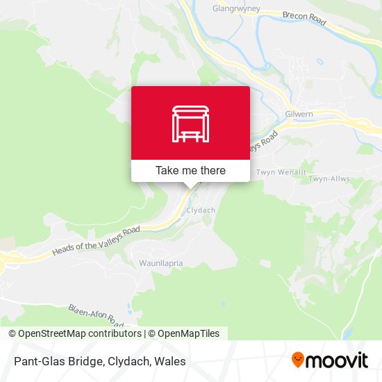 Pant-Glas Bridge, Clydach map