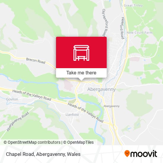 Chapel Road, Abergavenny map