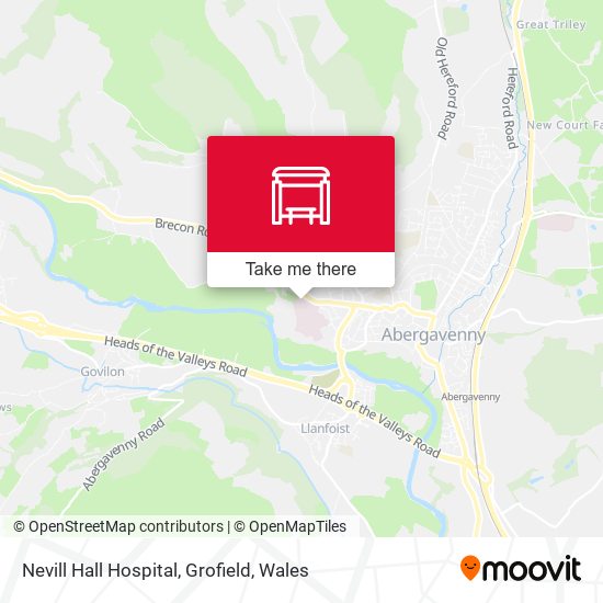 Nevill Hall Hospital, Grofield map