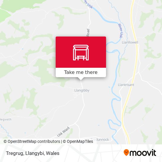 Tregrug, Llangybi map