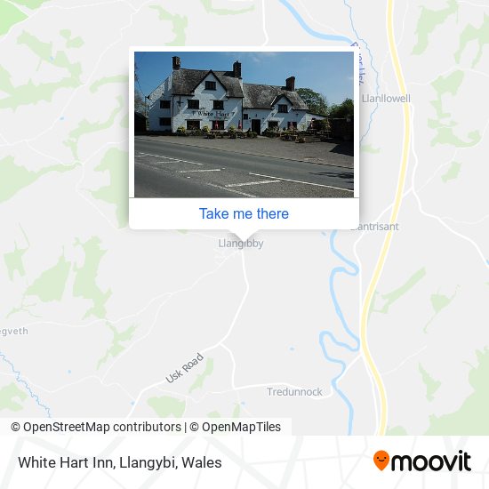 White Hart Inn, Llangybi map