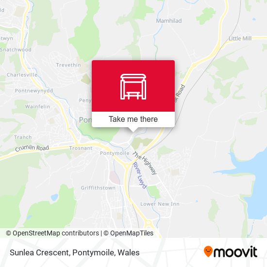 Sunlea Crescent, Pontymoile map