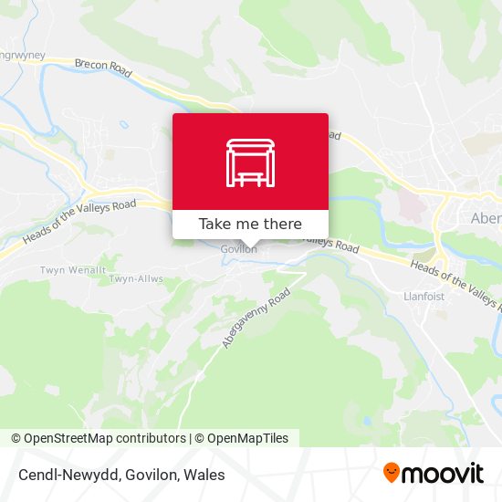 Cendl-Newydd, Govilon map