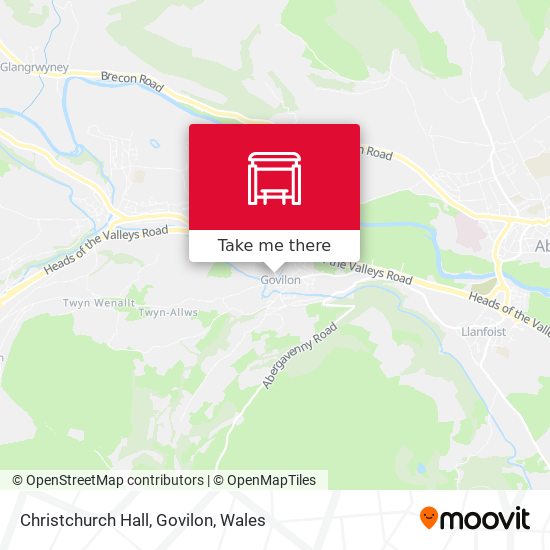 Christchurch Hall, Govilon map