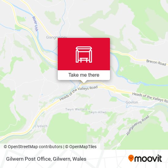 Gilwern Post Office, Gilwern map