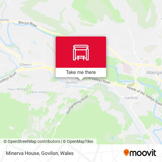 Minerva House, Govilon map