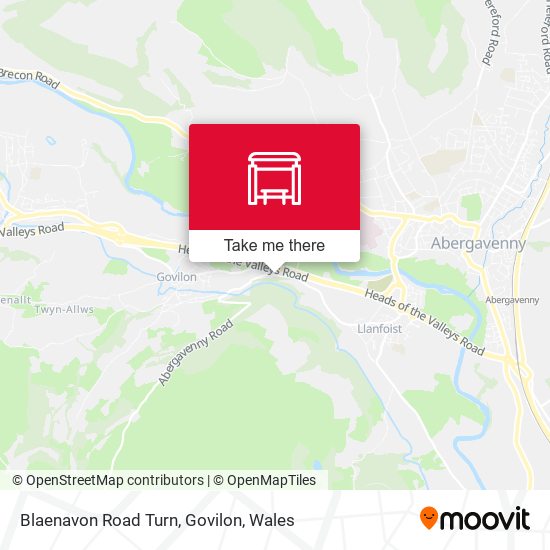 Blaenavon Road Turn, Govilon map