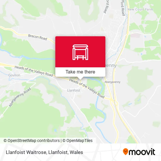 Llanfoist Waitrose, Llanfoist map