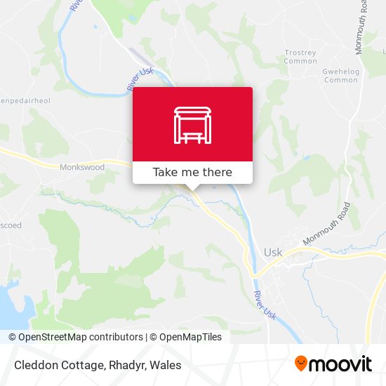 Cleddon Cottage, Rhadyr map